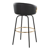 Claire - 30" Fixed-Height Barstool (Set of 2) - Black Base