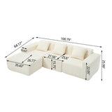 L - Shape Modern Minimalist Modular Sectional Sofa, Upholstered Cloud Couch With Deep Seats