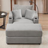 Modern Style Loveseat Sofa Sectional Sofa Couch With Storage Space, A Movable Ottoman, Two USB Ports, Two Cup Holders, A Phone Holder For Living Room