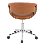 Curvo - Upholstered 5-Star Task Chair - Chrome Metal Base