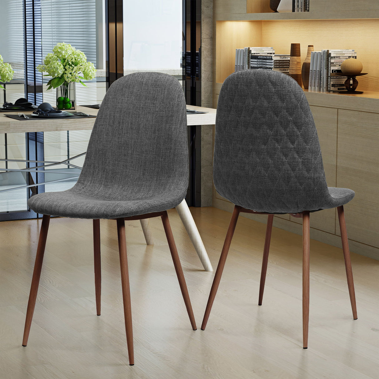 Elegant Dining Chair Set With Fabric