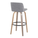 Toriano - Contemporary Fixed Height Barstool With Swivel With Round Footrest Comfort And Style (Set of 2)