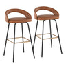 Grotto - Upholstered Fixed-Height Barstool - Black Metal
