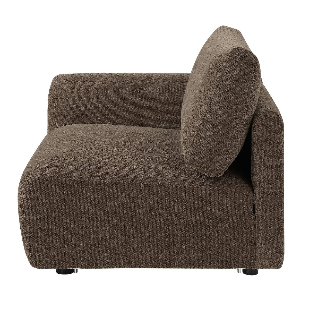 Theodore - Modular Left Facing Arm Chair - Brown Chenille