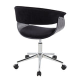 Vintage Mod - Office Chair - Black Velvet