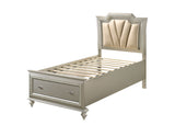 Kaitlyn - Full Bed With LED & Storage - Champagne