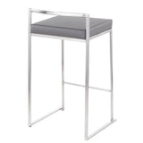 Fuji - 26" Stackable Counter Stool - Brushed Stainless Steel