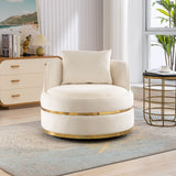360 Degree Swivel Over Sized Upholstered Barrel Chair