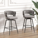 Bar Stool 360 Swivel With Back Footrest