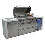Mont Alpi Deluxe Series 8 Ft Propane Outdoor Kitchen Island w/ Side Burner & Fridge - MAi805-DFC