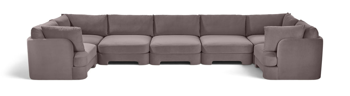 Hammond - Velvet Performance Fabric Upholstered 7 Piece U-Shaped Sectional