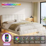 Floating Bed With Light, Soft Touch Surface