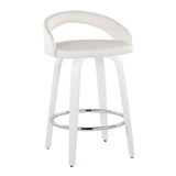 Cinch - Contemporary Fixed-Height Swivel Counter Stool (Set of 2) - White Wood Frame