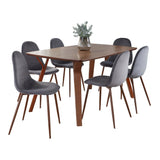 Folia - Pebble 7 Piece Dining Set - Dark Gray