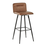 Casper - Contemporary Fixed-Height Barstool (Set of 2) - Black Metal Frame