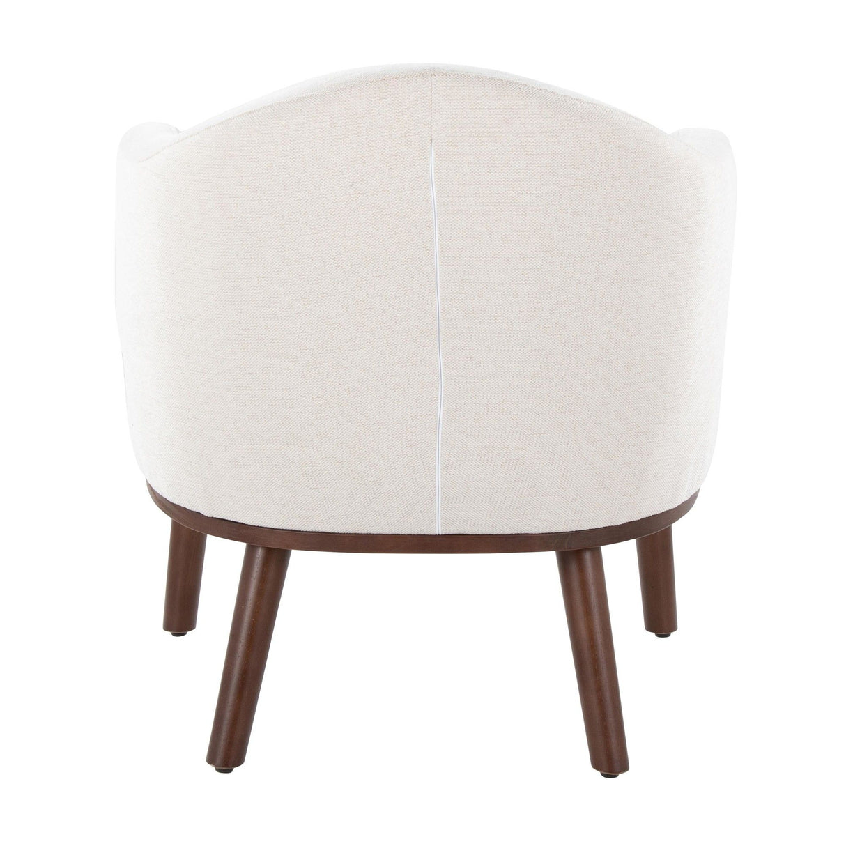 Ahoy - Mid-Century Modern Accent Chair - Walnut Wood And Cream Fabric