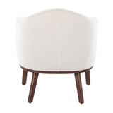 Ahoy - Mid-Century Modern Accent Chair - Walnut Wood And Cream Fabric