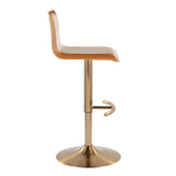 Mara - Adjustable Barstool (Set of 2) - Gold Metal