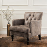 Vitality - Club Chair With Button Tufted Diamond Stitching And Turned Legs