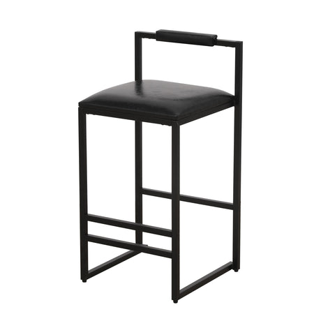 Elegant Bar Stool Set With Backrest And Footrest, Counter Height (Set of 2)