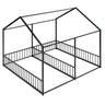 House Platform Beds, 2 Shared Beds, Metal Frame With Guardrails