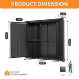 Metal Wall Mounted Tool Storage Cabinet With 2 Locking Doors, Adjustable Shelf, And Drawer