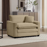 Modern Classic Corduroy Fabric Single Chair Deep Seat Sofa With Pillow