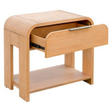 1 Drawer Waterfall Nightstand With Mid Century Design - Natural