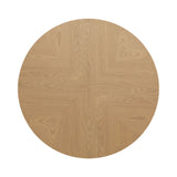 Santorini - 5-Piece Round Wood Tabletop Dining Table Set With Stools Seats Up To 4 - Light Cashew / Natural