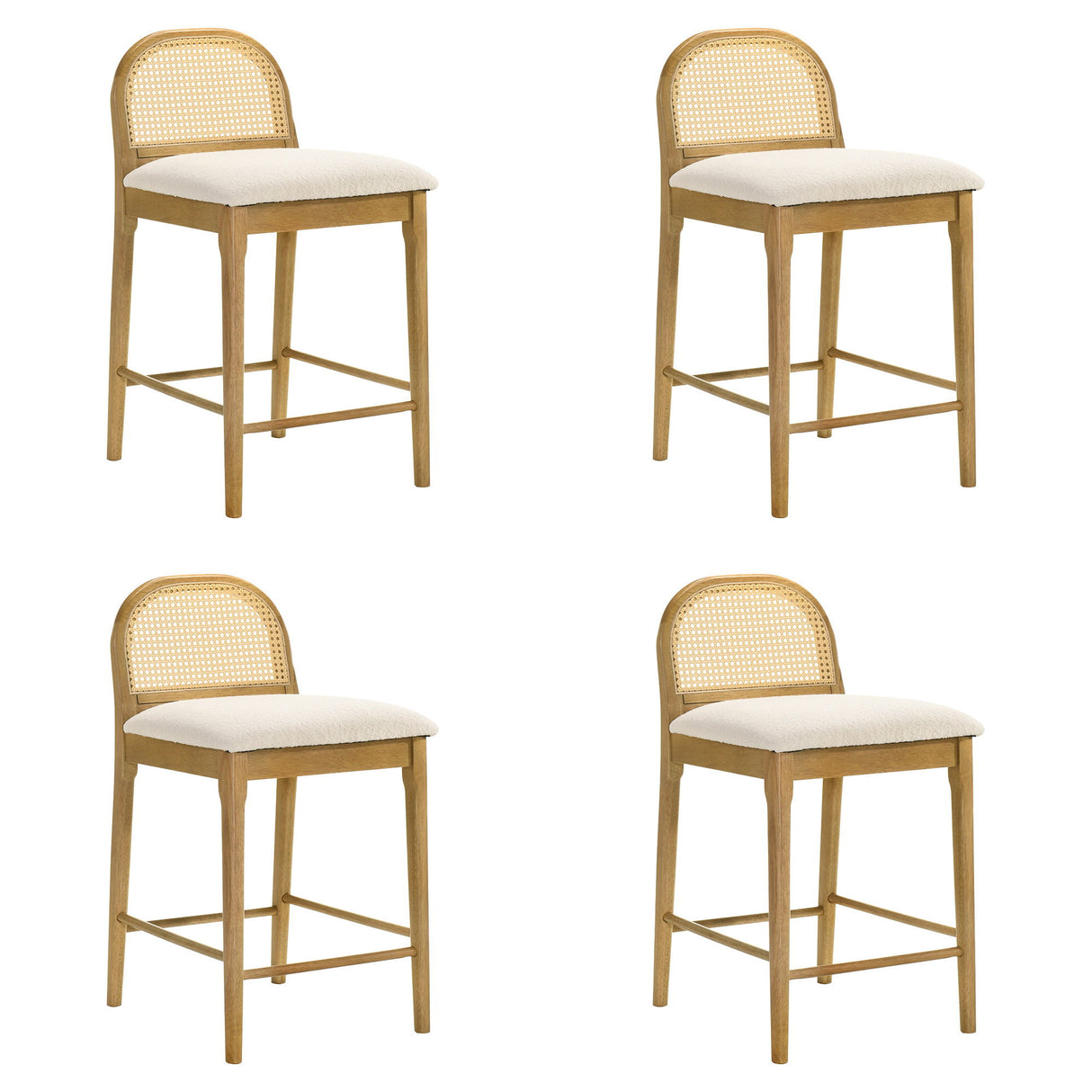 Lucio - Modern Farmhouse Wood Counter Height Kitchen Bar Stool