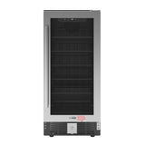 15 in. Small Stainless Steel, Glass-Door Built-In Refrigerator and Beverage Cooler, 3 cu. ft. - KM-BIR3C-GD.