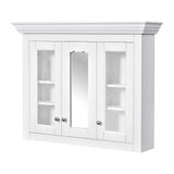 Bathroom Medicine Cabinet With Mirror, 5 Adjustable Closed Shelves, Wall-Mounted - White