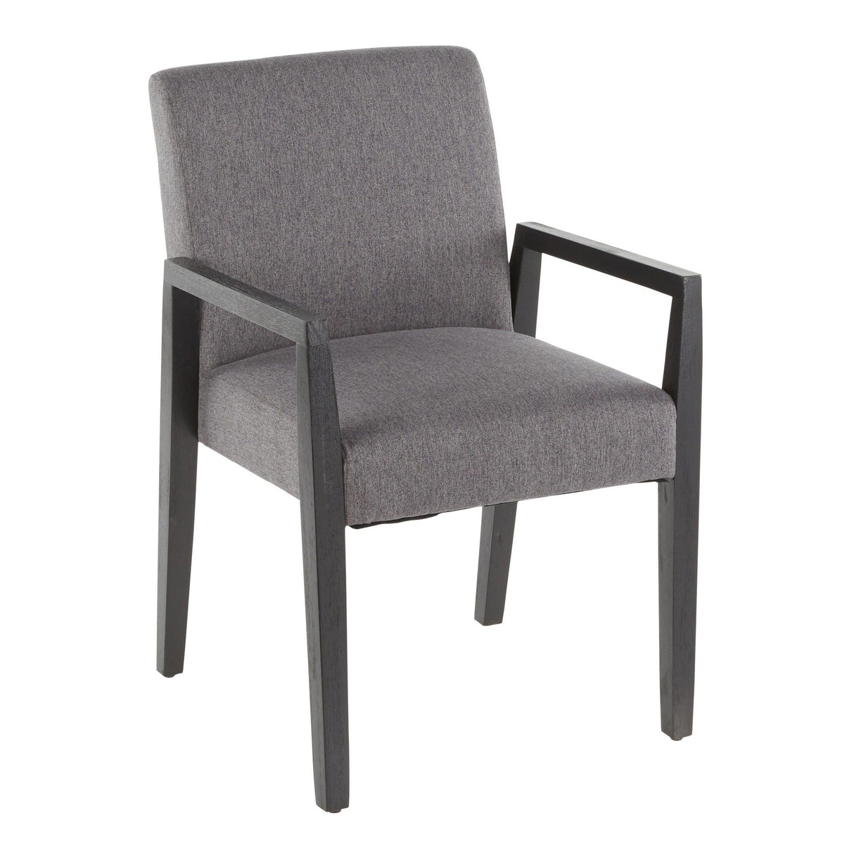 Carmen - Arm Chair - Black Wood And Gray Fabric (Set of 2)