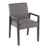 Carmen - Arm Chair - Black Wood And Gray Fabric (Set of 2)