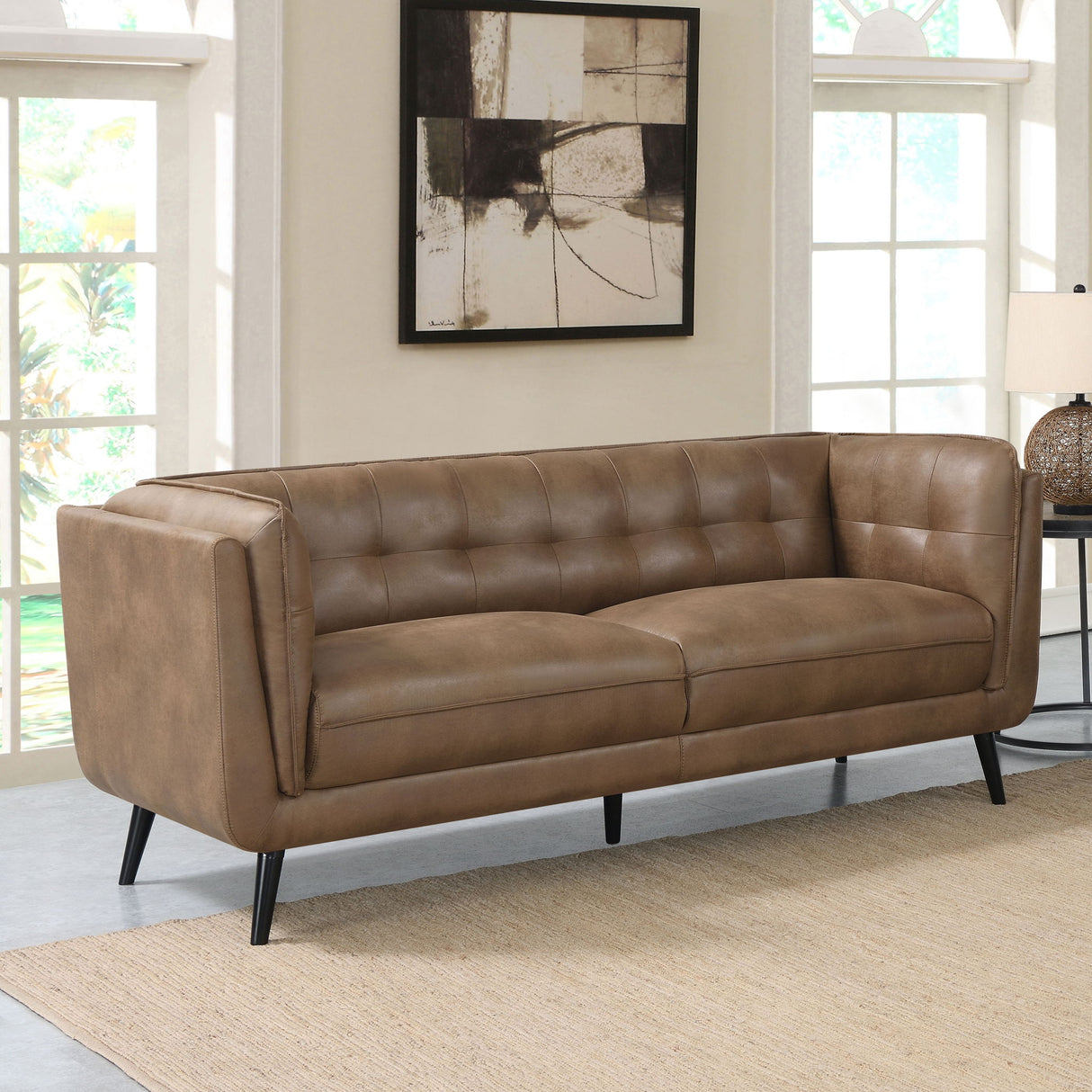 Maximillion - Tuxedo Arms Sofa - Brown
