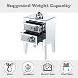 Noralie - 24" Accent Table - Mirrored, Faux Diamonds