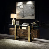 Mabyn - Console Cabinet - Brass & Antique Brown
