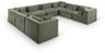 Stellar - 8 Piece Chenille Fabric Upholstered Modular Sectional