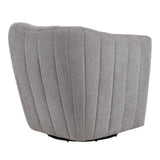 Finley - Upholstered Contemporary Swivel Accent Chair - Black Metal