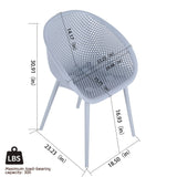 2 Piece Durable Single Chair With Mesh Hollow Out Design