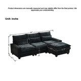 Modern Comfy Chenille L Shaped Sectional Sofa With Movable Ottoman