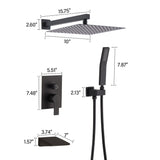 Modern 10" Wall Mounted Rainfall Shower Head System