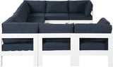 Nizuc - Outdoor Patio 9 Piece Modular Sectional With White Frame