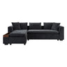 Modern L Shaped Sectional Sofa With Chenille Upholstery And Wooden Storage