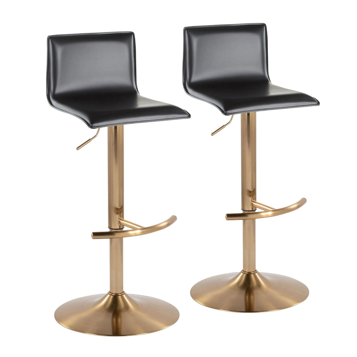 Mara - Adjustable Barstool (Set of 2) - Gold Metal