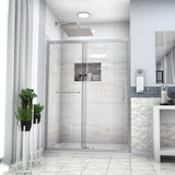 Single Sliding Bypass Shower Door, Tempered Glass Enclosure