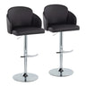 Dahlia - Contemporary Adjustable Barstool (Set of 2) - Chrome Metal Frame