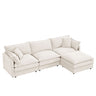 Modular L Shaped Sectional Sofa, 3 Seater Comfy Cloud Couch With Movable Ottoman