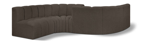 Arc - Boucle Fabric 6 Piece Modular Sofa - Black