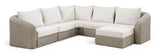 Seacrest - Olefin Water Resistant Fabric And Wicker 6 Piece Outdoor Patio Modular Sectional